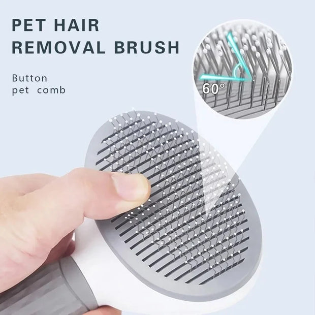 Pet Hair Remover Brush – Self-Cleaning Grooming Tool for Cats & Dogs