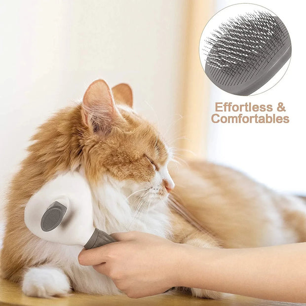 Pet Hair Remover Brush – Self-Cleaning Grooming Tool for Cats & Dogs