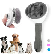 Pet Hair Remover Brush – Self-Cleaning Grooming Tool for Cats & Dogs