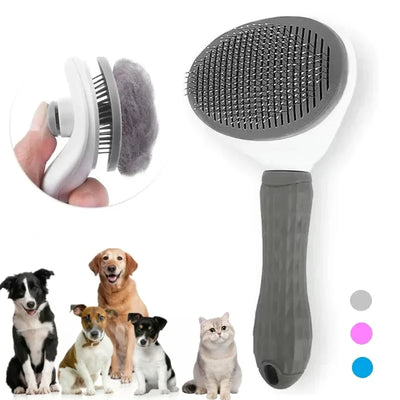 Pet Hair Remover Brush – Self-Cleaning Grooming Tool for Cats & Dogs