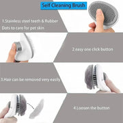 Pet Hair Remover Brush – Self-Cleaning Grooming Tool for Cats & Dogs