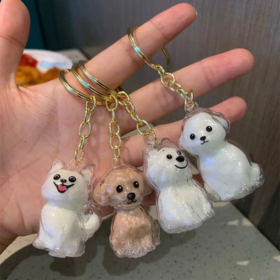 Dog Hair Keepsake Keychain – Memorial Pet Fur Holder, Mini Memory Box, Keyring Pendant