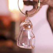 Cat Hair Keepsake Keychain – Memorial Pet Fur Holder, Cute Cat Design, Mini Storage Box