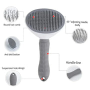 Pet Hair Remover Brush – Self-Cleaning Grooming Tool for Cats & Dogs